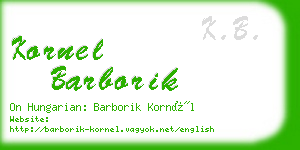 kornel barborik business card